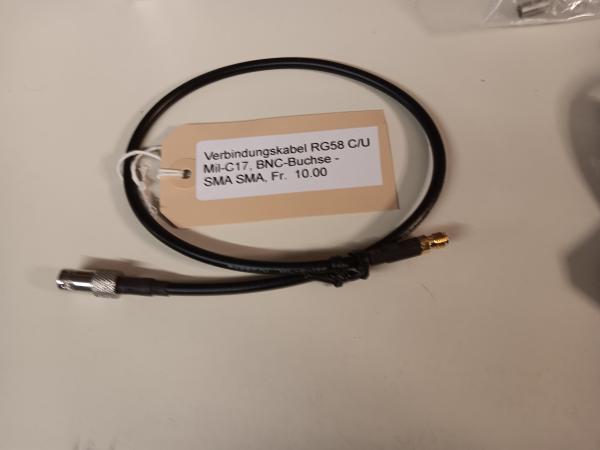 Verbindungskabel RG58 CU Mil-17 BNC-Buchse - SMA